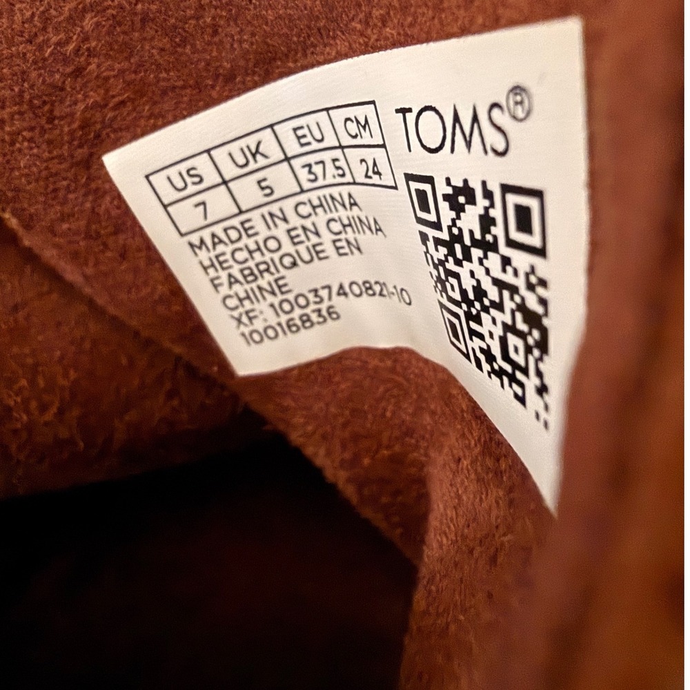 TOMS Wedge Ankle Booties Women 7 Tan Brown Leather Suede Zip Platform Boots - Picture 9 of 10